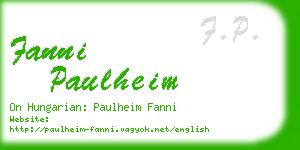 fanni paulheim business card